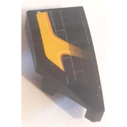 Wedge 2 x 1 x 2/3 Right with Yellow Stripe and Grille Pattern (Sticker) - Set 75893