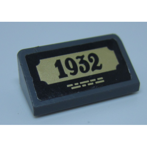 Деталь LEGO 85984pb251 Slope 30 1 x 2 x 2/3 with '1932' Statue Plaque Pattern (Sticker) - Set 60207