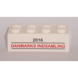 Brick 2 x 4 with '2016 DANMARKS INDSAMLING' Pattern