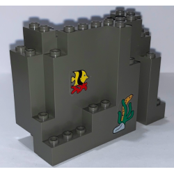 Rock Panel 4 x 10 x 6 Rectangular (BURP) with Fish, Coral, Sea Grass and Eel Pattern (Stickers) - Set 6560 Rock Panel 4 x 10 x 6 Rectangular (BURP) with Fish, Coral, Sea Grass and Eel Pattern (Stickers) - Set 6560