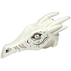 Dragon Head (Ukrainian Ironbelly) Jaw Upper with Horns with Light Nougat Eyes and Scars, Black Nostrils, and Dark Bluish Gray Scales Pattern Dragon Head (Ukrainian Ironbelly) Jaw Upper with Horns with Light Nougat Eyes and Scars, Black Nostrils, and Dark Bluish Gray Scales Pattern