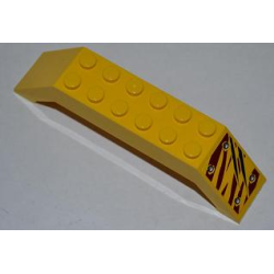 Slope 45 10 x 2 x 2 Double with 4 Rivets and 2 Claw Scratch Marks on Dark Red Tiger Stripes Pattern Model Front Left Side (Sticker) - Set 5885 Slope 45 10 x 2 x 2 Double with 4 Rivets and 2 Claw Scratch Marks on Dark Red Tiger Stripes Pattern Model Front Left Side (Sticker) - Set 5885