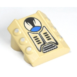 Brick, Modified 2 x 2 No Studs, Sloped with 6 Side Pistons Raised with Duster Pattern