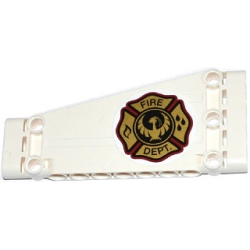 Technic, Panel Plate 5 x 11 x 1 Tapered with Gold FIRE DEPT. with Phoenix Logo Pattern Model Left Side (Sticker) - Set 42040 Technic, Panel Plate 5 x 11 x 1 Tapered with Gold FIRE DEPT. with Phoenix Logo Pattern Model Left Side (Sticker) - Set 42040
