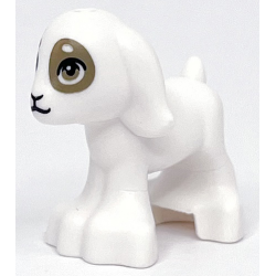 Goat, Friends Style, Baby with Black Eyes, Nose and Mouth and Dark Tan Eyes and Spots Pattern