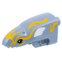 Creature Head, Avatar Ilu with 4 Black Eyes and Bright Light Orange and White Markings Pattern Creature Head, Avatar Ilu with 4 Black Eyes and Bright Light Orange and White Markings Pattern