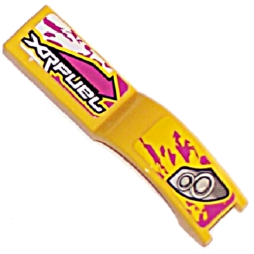 Деталь LEGO 50947pb004R Vehicle, Mudguard 1 x 4 1/2 with 'XRFUEL', Arrow, and Headlights Pattern Model Right Side (Stickers) - Set 8131