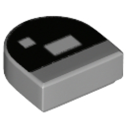 Tile, Round 1 x 1 Half Circle Extended with Black Arch, White Rectangle and Square Pattern (BrickHeadz Frankenstein Eye) Tile, Round 1 x 1 Half Circle Extended with Black Arch, White Rectangle and Square Pattern (BrickHeadz Frankenstein Eye)