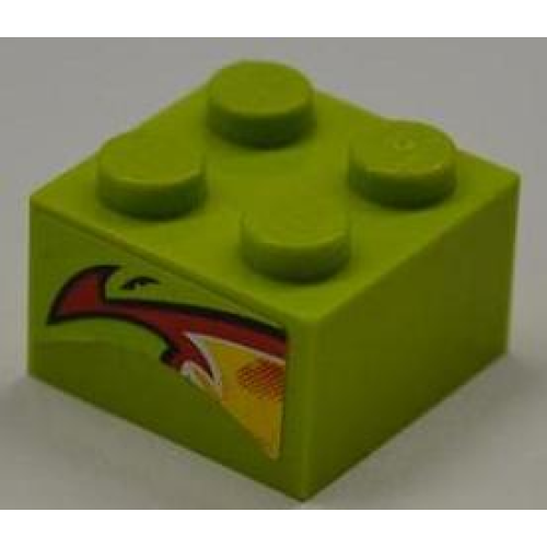 Деталь LEGO 3003pb080 Brick 2 x 2 with Red and Yellow Flame Pattern on Both Sides (Stickers) - Set 8199