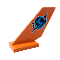 Tail Shuttle with Medium Azure and Dark Blue Globe with Black Spiked Ring (Jungle Explorer Logo) Pattern on Both Sides