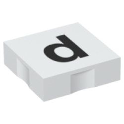 Duplo, Tile 2 x 2 with Black Lowercase Letter d Pattern