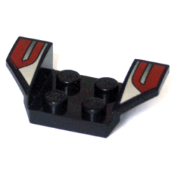 Vehicle, Mudguard 2 x 4 with Flared Wings with Red and Silver Stripes Pattern Vehicle, Mudguard 2 x 4 with Flared Wings with Red and Silver Stripes Pattern