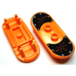 Minifigure, Utensil Skateboard Deck with Flowers and Rivets on Black Grip Tape Pattern (Sticker) - Set 6738