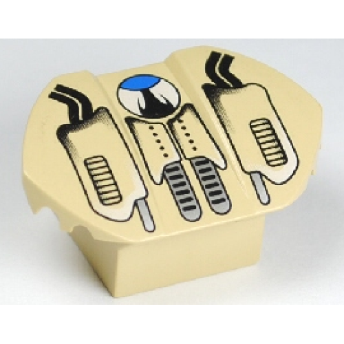 Деталь LEGO 30600pb03 Brick, Modified 2 x 2 No Studs, Sloped with Flared Wings with Duster Pattern