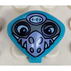 Minifigure, Head, Modified Martian with Clip with Purple Nose Face Mask Pattern