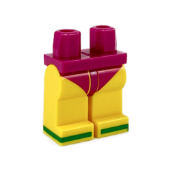 Hips and Yellow Legs with Magenta Leotard / Swimsuit Bottom and Green Sandals Pattern