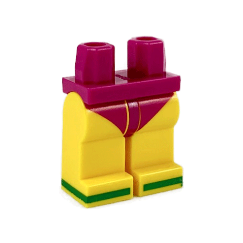 Деталь LEGO 970c03pb36 Hips and Yellow Legs with Magenta Leotard / Swimsuit Bottom and Green Sandals Pattern