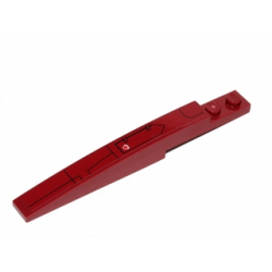 Slope, Curved 10 x 1 with Black Hull Plate Lines Pattern Model Right (Sticker) - Set 75003