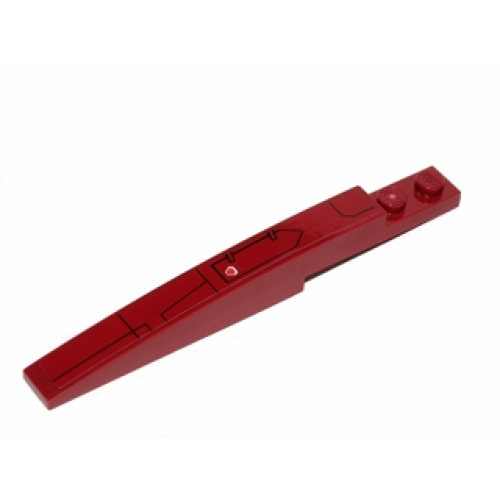 Деталь LEGO 85970pb006R Slope, Curved 10 x 1 with Black Hull Plate Lines Pattern Model Right (Sticker) - Set 75003