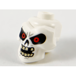 Minifigure, Head, Modified Skull with Red Eyes, Open Mouth and Missing Tooth Pattern