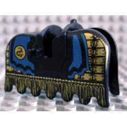 Horse Barding, Ruffled Edge with Gold and Blue Pattern