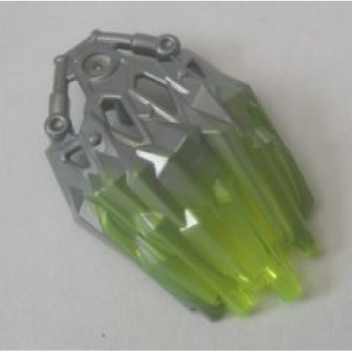 Деталь LEGO 24166pb05 Bionicle Crystal Armor with Marbled Trans-Neon Green Pattern