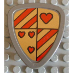 Duplo Utensil Shield, Flat Triangle with Red Stripes and Hearts Pattern Duplo Utensil Shield, Flat Triangle with Red Stripes and Hearts Pattern