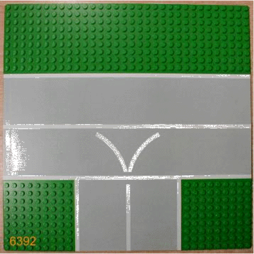 Деталь LEGO 608px1 Baseplate, Road 32 x 32 9-Stud T Intersection with Runway 'V' Pattern