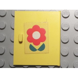 Homemaker Cupboard Door 4 x 4 with Red Flower and Green Leaves Pattern, Door Handle Left (Sticker) - Set 263-1