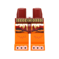 Hips and Orange Legs with Dark Red and Gold Loincloth, Gold Belt and White Claws Pattern Hips and Orange Legs with Dark Red and Gold Loincloth, Gold Belt and White Claws Pattern