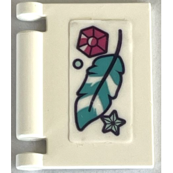 Minifigure, Utensil Book Cover with Dark Pink Jewel, Light Aqua Star and Dark Turquoise Feather Pattern (Sticker) - Set 41668