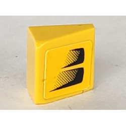 Slope 30 1 x 1 x 2/3 with Black Air Intake Double Faded on Yellow Background Pattern Model Left Side (Sticker) - Set 8124