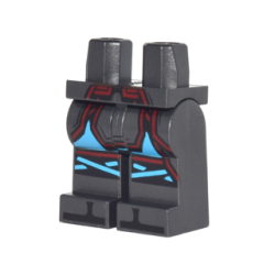 Hips and Legs with Pearl Dark Gray and Dark Red Armor, Dark Azure Fabric and Knee Straps and Black Zoris Pattern Hips and Legs with Pearl Dark Gray and Dark Red Armor, Dark Azure Fabric and Knee Straps and Black Zoris Pattern