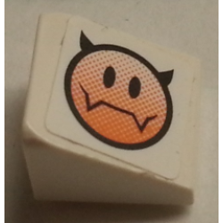 Slope 30 1 x 1 x 2/3 with Evil Smiley Pattern Model Left Side (Sticker) - Set 8154