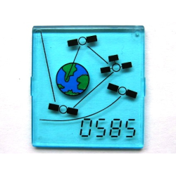 Glass for Window 4 x 4 x 3 Roof with '0585', Earth and Satellites Pattern (Sticker) - Set 6339 Glass for Window 4 x 4 x 3 Roof with '0585', Earth and Satellites Pattern (Sticker) - Set 6339