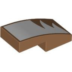 Slope, Curved 2 x 1 x 2/3 with White Fur Pattern Model Right Side Slope, Curved 2 x 1 x 2/3 with White Fur Pattern Model Right Side