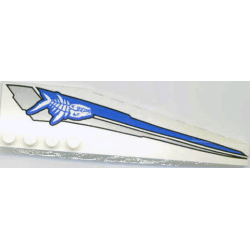 Wedge 12 x 3 Left with Shark Skeleton and Blue/Silver Stripes Pattern