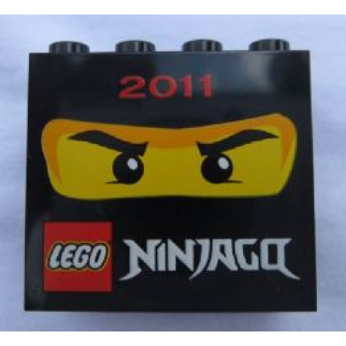 Деталь LEGO 30144pb109 Brick 2 x 4 x 3 with Ninjago 2011 Pattern