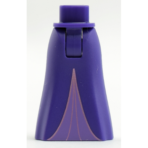 Деталь LEGO 15875c00pb026 Mini Doll Hips and Skirt Full Length with Medium Lavender Inset Pattern - Thick Hinge