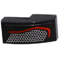 Slope, Curved 2 x 1 x 2/3 with Taillight with Hexagonal Mesh Pattern Model Right Side (Sticker) - Set 75909 Slope, Curved 2 x 1 x 2/3 with Taillight with Hexagonal Mesh Pattern Model Right Side (Sticker) - Set 75909