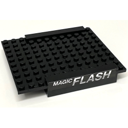 Stickered Assembly 12 x 10 x 1 2/3 with White 'MAGIC FLASH' Pattern on Both Sides (Stickers) - Set 5581 - 2 Brick 2 x 8, 2 Plate 6 x 10, 2 Tile 1 x 8