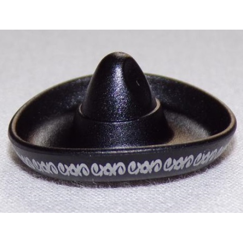 Деталь LEGO 90307pb05 Minifigure, Headgear Hat, Mexican Sombrero with Silver Ornate Trim Wide Pattern (BAM)