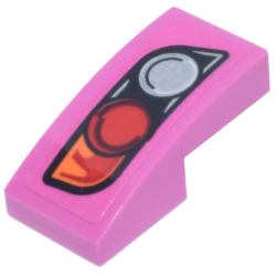 Slope, Curved 2 x 1 x 2/3 with Silver and Red Taillights and Orange Blinker Pattern Model Left Side (Sticker) - Set 77241 Slope, Curved 2 x 1 x 2/3 with Silver and Red Taillights and Orange Blinker Pattern Model Left Side (Sticker) - Set 77241