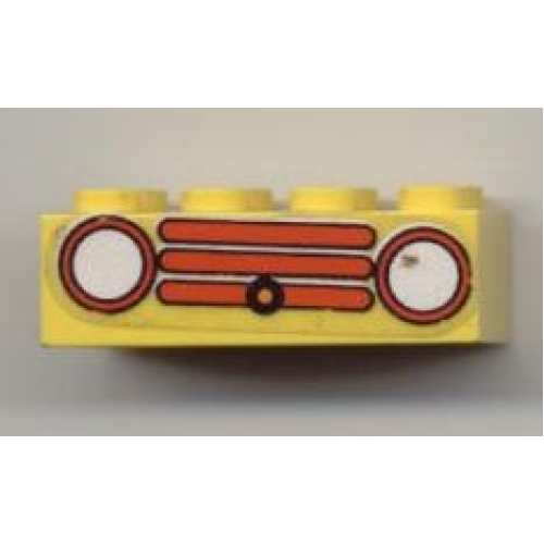 Деталь LEGO 3001pb038 Brick 2 x 4 with Car Grille Fabuland Horizontal Red Pattern (Sticker) - Sets 134-2 / 344-2
