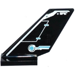 Tail Shuttle with Rudder and Silver and Medium Azure Circuitry Pattern on Left Side (Sticker) - Set 70170
