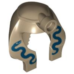 Minifigure, Headgear Headdress Mummy with Dark Blue Snakes Pattern Minifigure, Headgear Headdress Mummy with Dark Blue Snakes Pattern