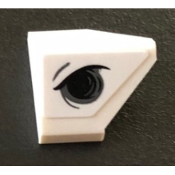 Slope 45 2 x 1 Double / Inverted - with Bottom Stud Holder with Angry Black Eye Pattern Model Left Side (Sticker) - Set 76075 Slope 45 2 x 1 Double / Inverted - with Bottom Stud Holder with Angry Black Eye Pattern Model Left Side (Sticker) - Set 76075