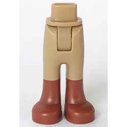Mini Doll Hips and Trousers with Back Pockets with Reddish Brown Boots Pattern - Thick Hinge - Dark Tan