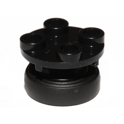 Plate, Round 2 x 2 Thin with Rotation Stem with Black Tire 14mm D. x 4mm Smooth Small Single (40145 / 59895) Plate, Round 2 x 2 Thin with Rotation Stem with Black Tire 14mm D. x 4mm Smooth Small Single (40145 / 59895)