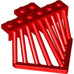 Train Cow Catcher 2 x 6 with Sloped Bars - Red